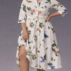 Shirtdress floral print - Linen