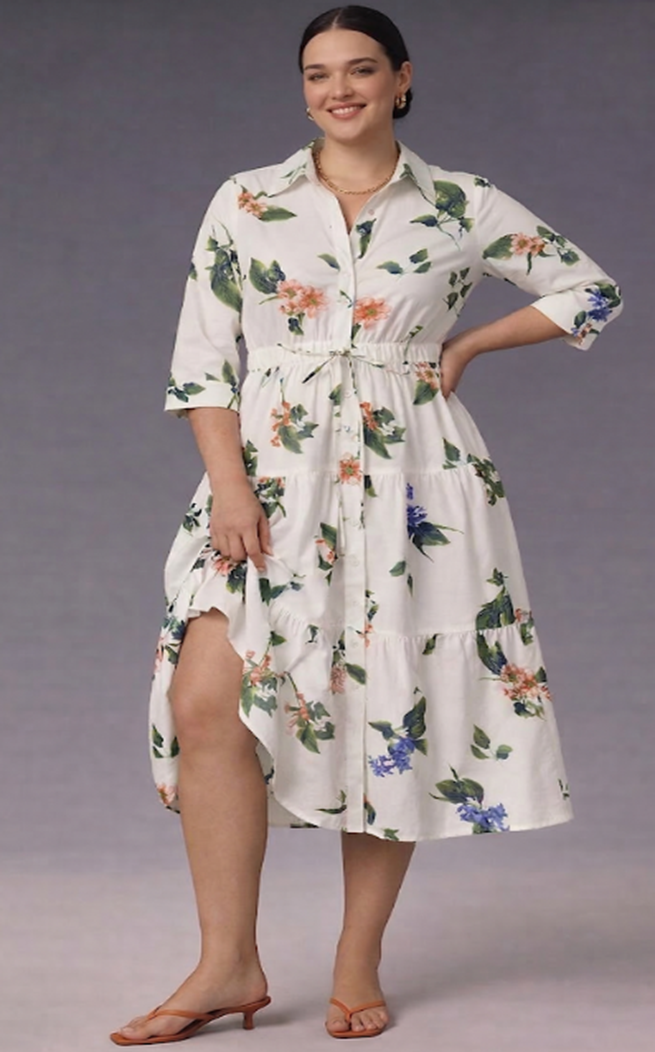 Shirtdress floral print – Linen