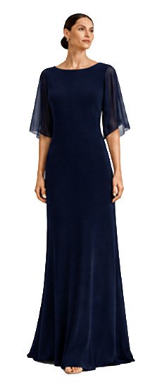 Soft Blue Floral Sheath Gown white